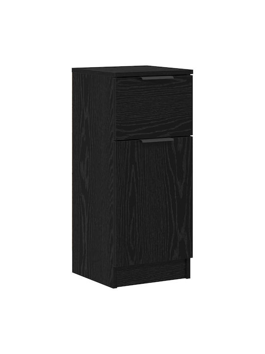 Sideboard Wooden with Drawers Black Oak 121x30x70cm