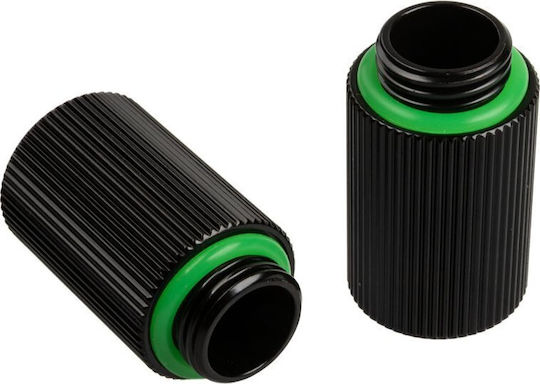 Bitspower Touchaqua Adapter Straight G1/4 Inch Male To G1/4 Inch Female 2 Pack 25mm Black