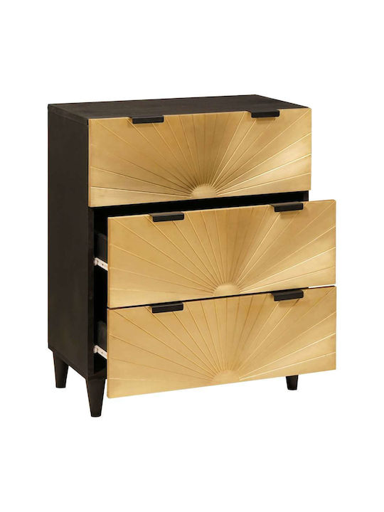 Comoda pentru Dormitor Μαύρο Και Χρυσό 60x33x75buc