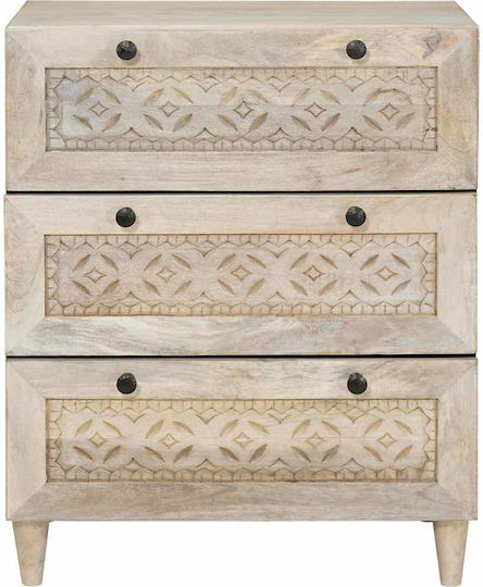 Wooden Chest of Drawers White 60x33x75cm