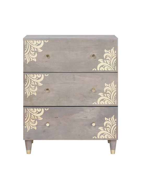 Συρταριέρα Κρεβατοκάμαρας Grey And Gold 60x33.5x75cm