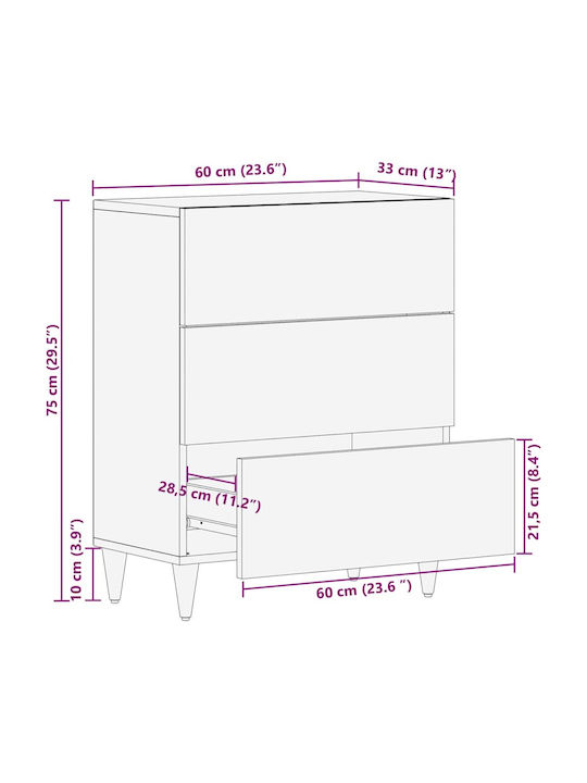 Comoda pentru Dormitor Alb 60x33x75buc