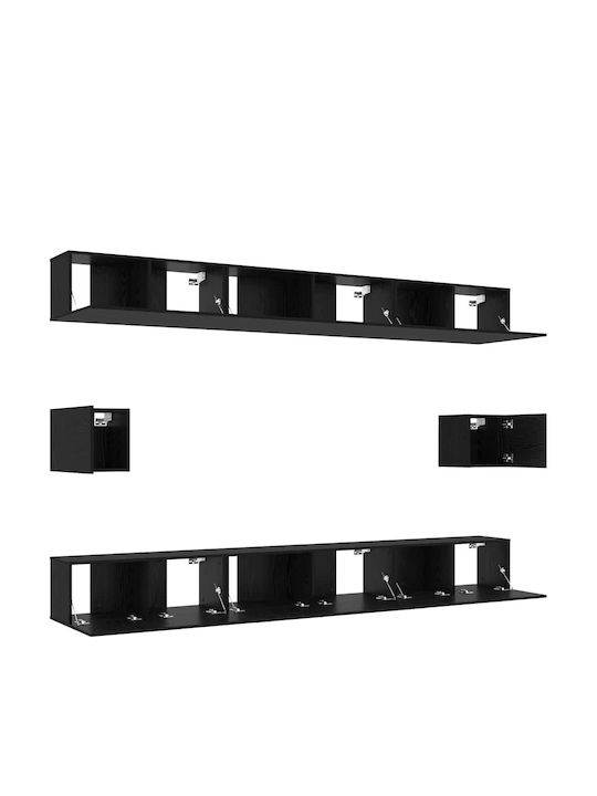 Furniture Living Room TV Unit Black Oak L100xW30xH30cm