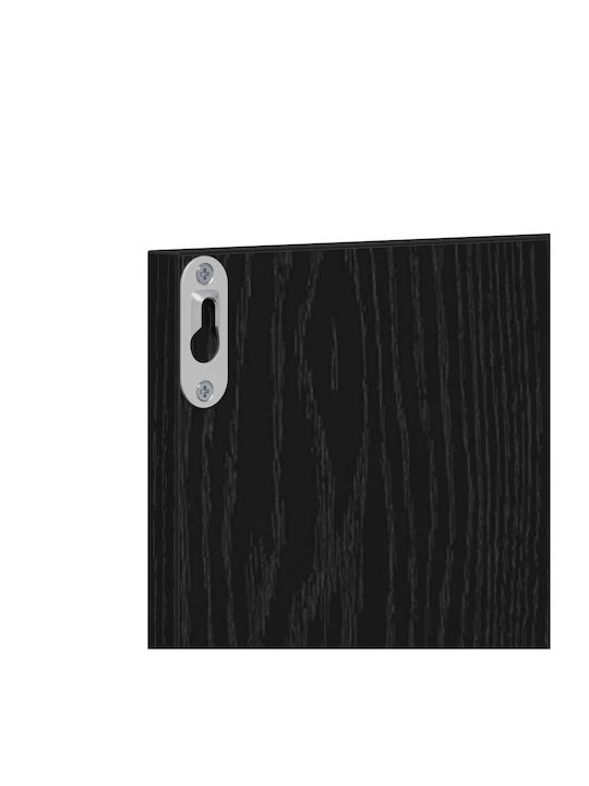 Entry Furniture with Mirror / Hanger & Bench Black Oak 80x31x40cm