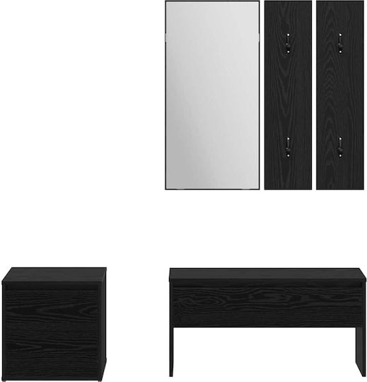Eingangsmöbel mit Spiegel Black Oak 80x31x40cm