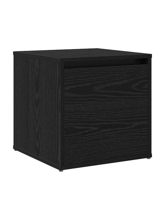 Entry Furniture with Mirror / Hanger & Bench Black Oak 80x31x40cm