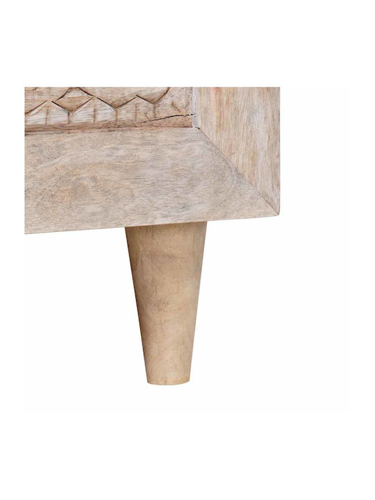 vidaXL Kaffeetisch Zentral aus Massivholz mit Schubladen Weiß M80xT54xH40cm
