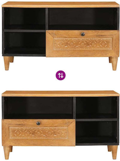 TV-Ständer aus Massivholz Hellbraun M80xT33xH46cm