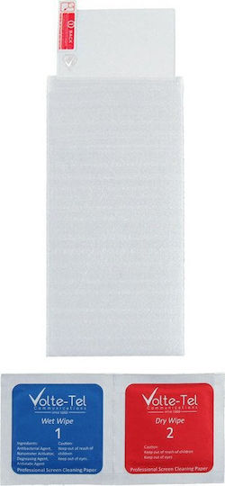 Volte-Tel Slimcolor Air Umschlag Rückseite Silikon Set mit Glas Weiß (Realme 7 Pro)
