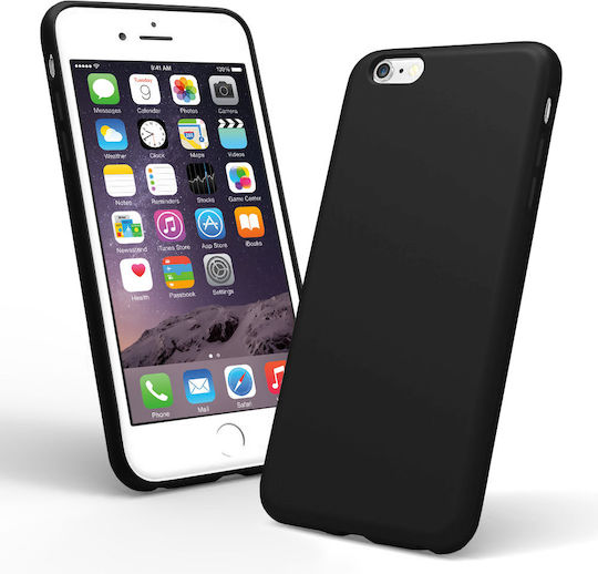 Matte Silicone Back Cover Black for iPhone 6/6s Plus