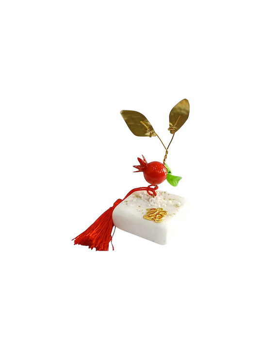 Kalliopi Silver Handmade Tabletop Lucky Charm Pomegranate Bronze made of Stone 2026 5x11cm 1pcs