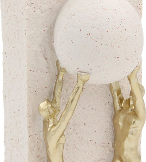 Decorative Polyresin 9.5x9x32 Cm Ecru Gold Keskor 72300
