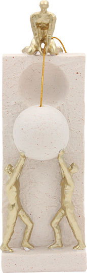 Decorative Polyresin 9.5x9x32 Cm Ecru Gold Keskor 72300