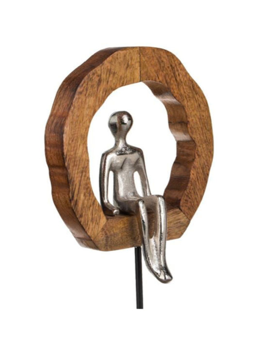 Tabletop Decor Wooden Wreath Hammered Figure 16.5x6x31.5cm
