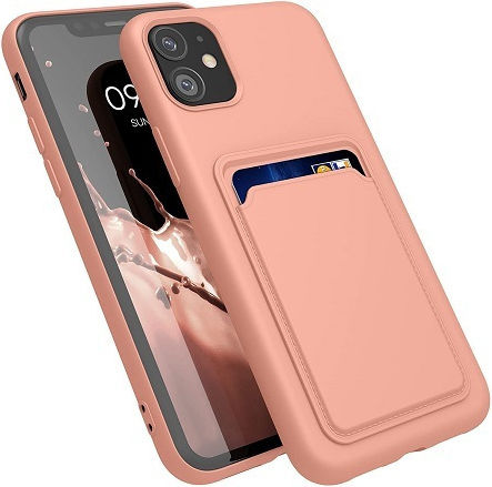 Forcell Card Back Cover Σιλικόνης με Υποδοχή για Κάρτες Κοραλί (iPhone 13 Pro)