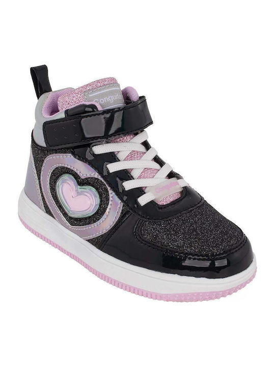 Anatomical Kids Boots with Velcro & Lights Black