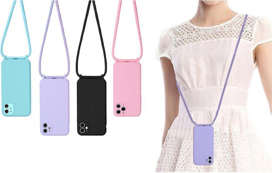Sonique Carryhang Umschlag Rückseite Silikon 0.5mm mit Band Gelb (Galaxy S21 FE 5G)