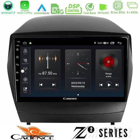 Bizzar Car Audio System for Hyundai iX35 2010-2013 with A/C (Bluetooth/USB/WiFi/GPS/Apple-Carplay/Android-Auto) with Touch Screen 9"