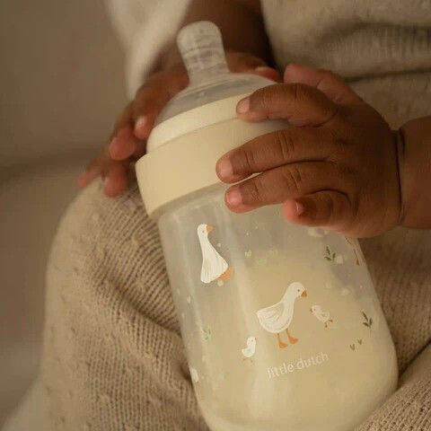 Little Dutch Plastic Baby Bottle Mio 240 Ml Little Goose Anti-Colic with Silicone Nipple for 0+, 0+ m, months Transparent 240ml