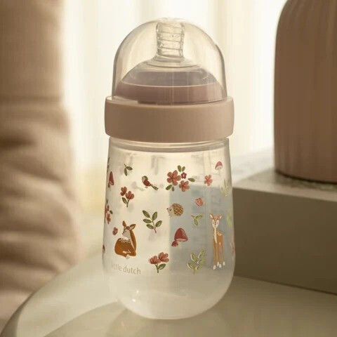Little Dutch Plastic Baby Bottle Mio Fairy Garden Anti-Colic with Silicone Nipple for 0+, 0+ m, months Transparent 240ml