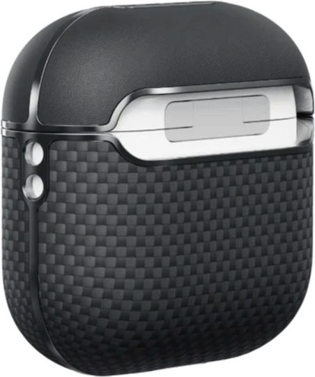 Pitaka Aramid Fiber Magnetic Case Compatible with Apple AirPods 4 Black Gray