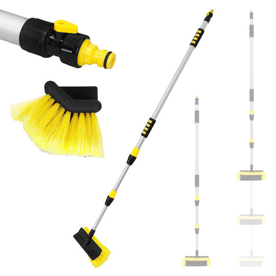 ECD Germany Teleskopisch Autowaschbürste mit Wasserzufuhr 130-300cm