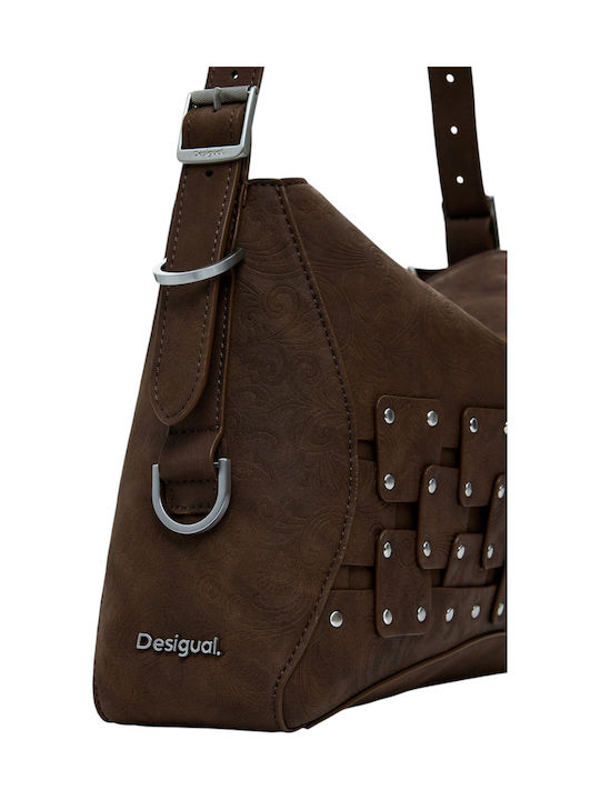 Neue Patch 2 Damen Schultertasche Wildleder Braune
