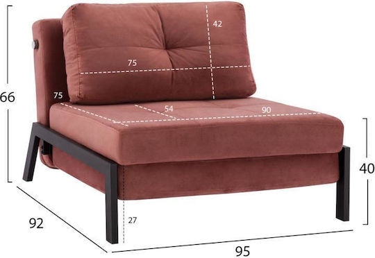 Constance Schlafsessel Samt Pink 95x92x66cm