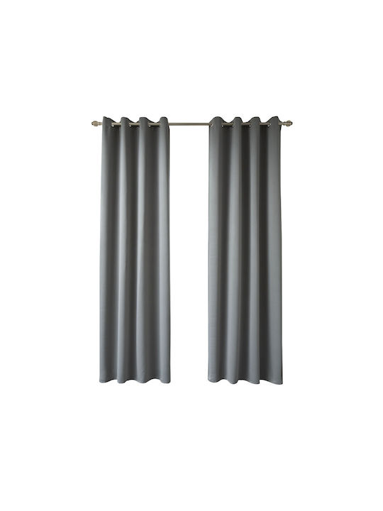 Beauty Home Blackout Curtain with Grommet Art 8400 Gray 140x270cm
