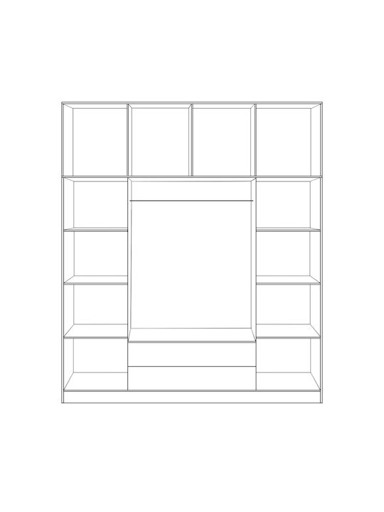 Четири врати Гардероб с Платформа Zebrano 200x55.5x240см