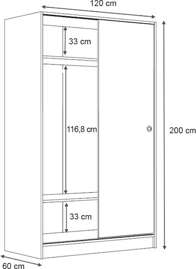 Double Door Sliding Regio 120x60x200cm Natural Beech Double Door Sliding Regio 120x60x200cm Natural Beech