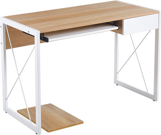 Schreibtisch Unit Holz Sonoma mit Metallbeinen 120x55x75cm