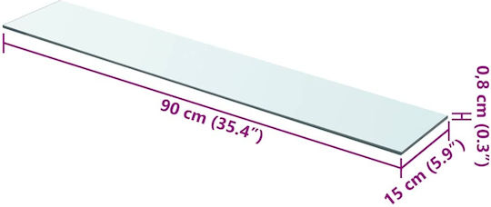 Wandregale Transparent (2 Stück) 90x15x0.8cm