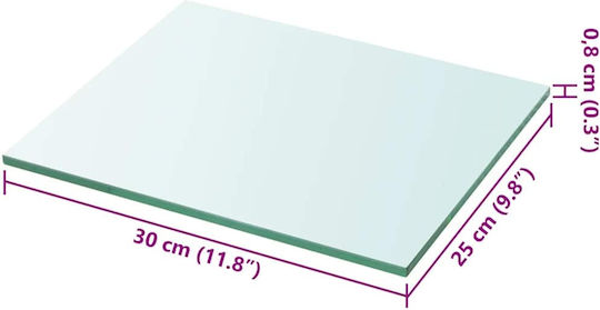 Прозрачен Стенен Рафт 30x25x0.8см