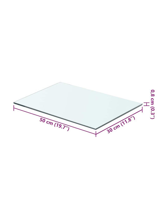 Ράφια Τοίχου Διάφανα (2τμχ) 50x30x0.8εκ.