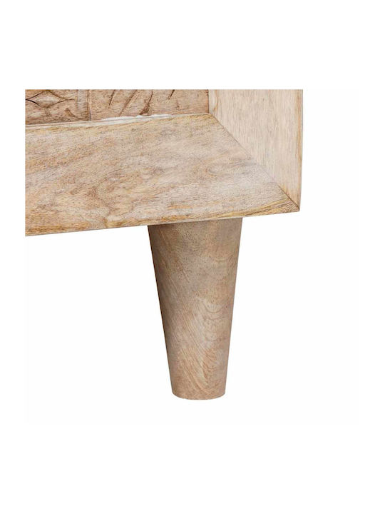 Rectangular Central Coffee Table Made of Solid Wood Beige M80xL50xH40cm