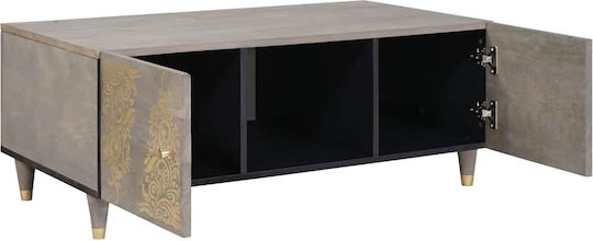 Rectangular Central Coffee Table Made of Solid Wood Gray 100x54x40 cm