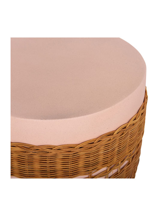 Round Side Table Fiber Pink Natural 44.5x44.5x45 cm