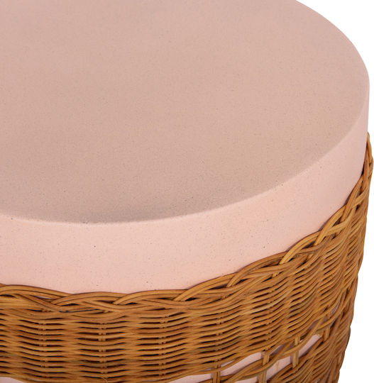 Round Side Table Fiber Pink Natural 44.5x44.5x45 cm