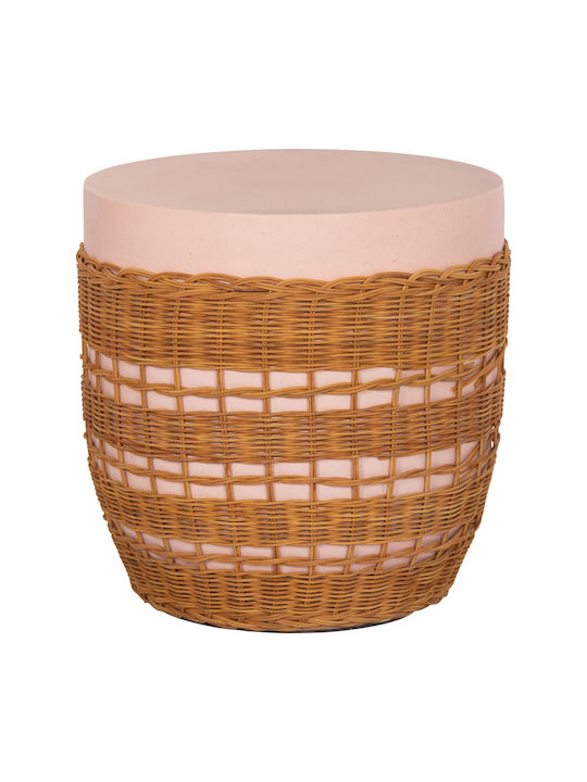 Round Side Table Fiber Pink Natural 44.5x44.5x45 cm