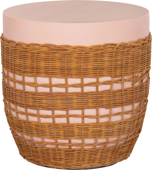 Round Side Table Fiber Pink Natural 44.5x44.5x45 cm