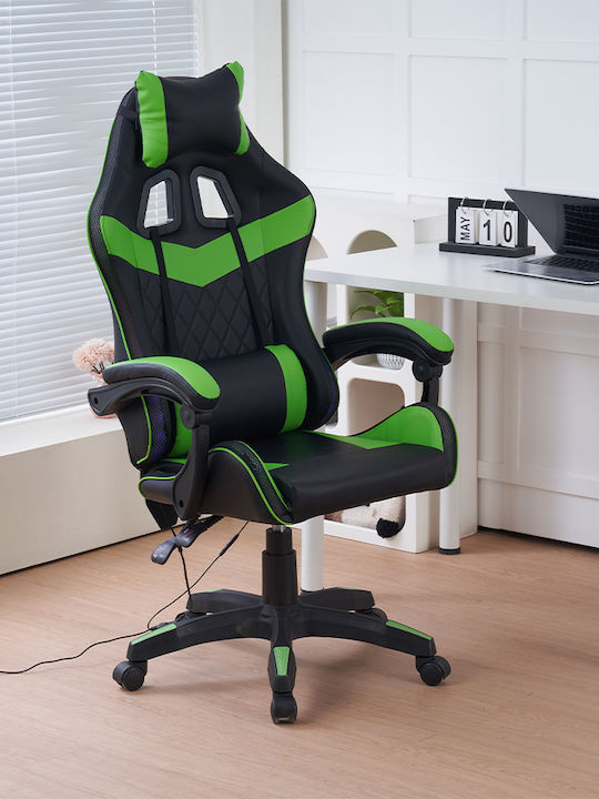 Bakaji Καρέκλα Gaming Δερματίνης με RGB Φωτισμό Πράσινη