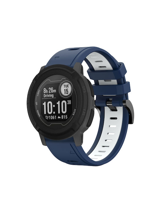 Garmin Instinct Brățară Sport Dublu Colorată din Silicon 22mm Albastru Miez de Noapte + Alb Garmin Instinct Brățară Sport Dublu Colorată din Silicon 22mm Albastru Miez de Noapte + Alb