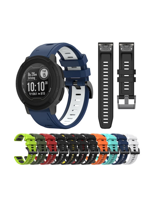 Garmin Instinct 22mm Two-Tone Sports Silicone Bracelet White+Black