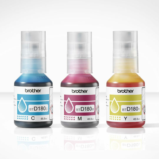 Brother BTD180CL Original Pack of 3 InkJet Printer Inks Yellow / Cyan / Magenta