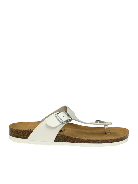 Honduras Leather Women's Flat Sandals in White Color
