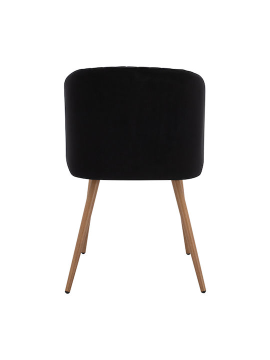 Leah Dining Room Velvet Armchair Black 53x57x81cm 2pcs
