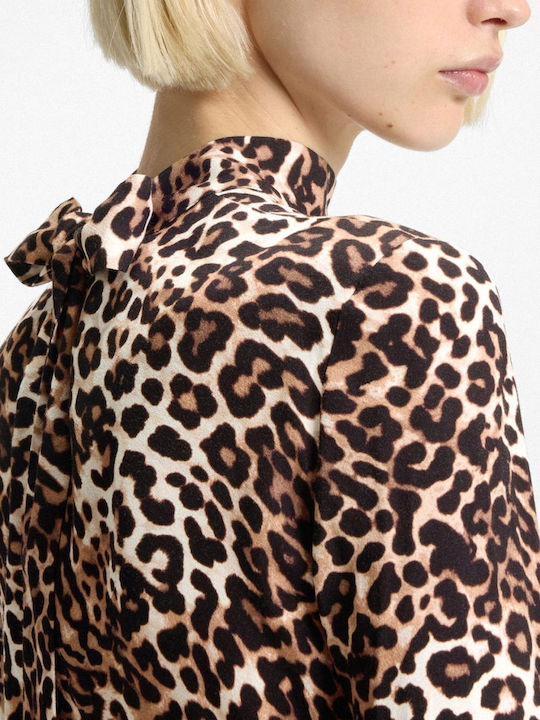 Kunera1 Midi Dress with Tearing Leopard