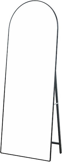 Next Gewölbter Boden- oder Standspiegel mit Schwarzem Aluminium Rahmen 160x60cm