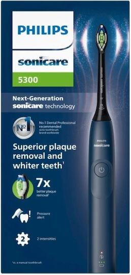 Philips Sonicare 5300 Ηλεκτρική Οδοντόβουρτσα με Αισθητήρα Πίεσης Navy Μπλε